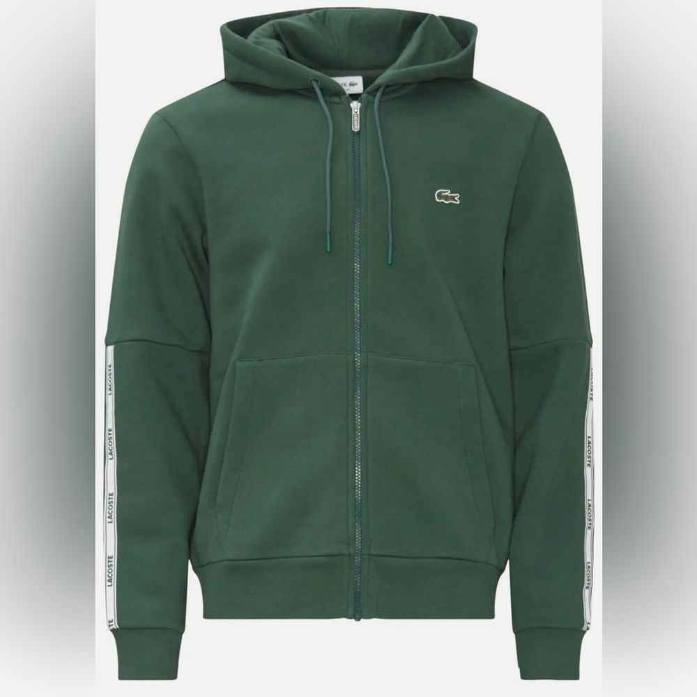Lacoste Classic Fit SH1209 Men's [5-Large] Branded Bands Zip-Up Fleece Hoodie
